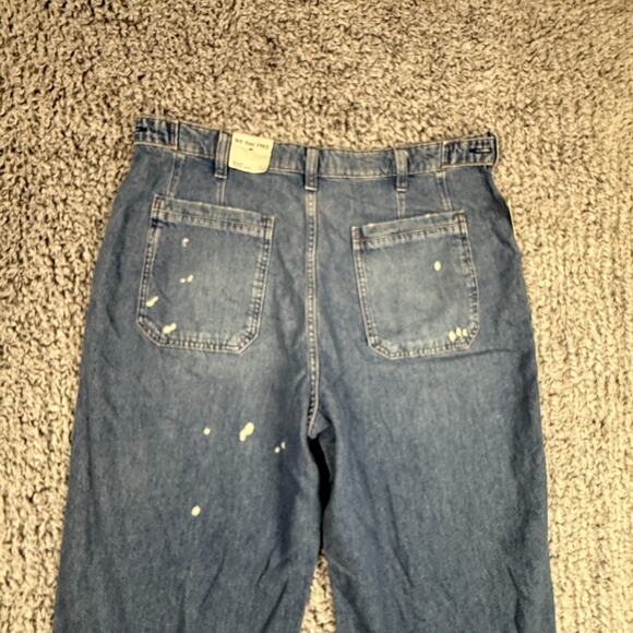 Free People We The Free Palmer Cuffed Jeans Women's Size 32 Paint Splatter Boho - Picture 15 of 16